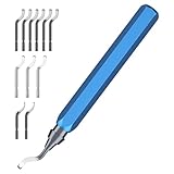 NEUTYPECHIC 11 Stück Entgrater 3d Druck 3 Klingentypen, Deburring Tool Schnellarbeitsstahl, Handentgrater 360° Drehbar, Entgrater Metall für Holz, Kunststoff, Kupfer, Aluminium, Edelstahl, Eisen