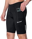 Herren Radhose, gepolstert, Fahrradbekleidung, Fahrradhose, Mountainbike, LSF 50+, Schwarze Seitentaschen, XX-Large