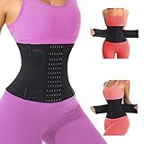 LANZLC Bauchweggürtel, Waist Trainer Damen, Bauchweg Korsett, Abnehmen Waisttrainer Taillenformer, Fitnesstraining Gürtel Verstellbarer, Taillenmieder Bauchgürtel für Gewichtsverlus, Schwarz (L)