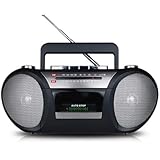 Tragbarer Kassettenrekorder FM AM Zweiband-Radiowiedergabe Aufnahme Doppellautsprecher-Sound AC DC Dual-Mode-Lautsprecher Recorder-Maschine