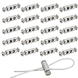 20 Stück Duplex-Drahtseilklemme mit Schraubklemmenkappe, Drahseilclips für 1-2mm Drahtseil und Kabel, Doppelendklemmen für Stahlkabel und Drähte Stahlseil Wäscheleinenspanner Markise Fixiert