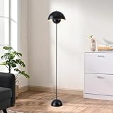 LUSTORM 1 Moderne Hohe Stehlampe, Mid-Century-Standleuchten mit leuchtenden Farben für Wohn- und Schlafzimmer, Metall-Stehlampe Deckenfluter zum Lesen (Schwarz)