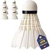 BEST SPORTING Badminton Bälle Set – 6er Federbälle aus Nylon oder echten Federn – Medium, Fast oder Turnierqualität mit Korkkopf (Turnier)