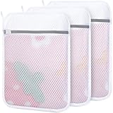 Dntorx 3 Stück Wäschesäcke mit Wabenstruktur, 30 x 40 cm Wäschenetz für Waschmaschine Wäschesack Waschmaschine mit Reißverschluss Wäschebeutel für Feinwäsche BH Socken Unterwäsche