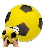 alldoro 63103 Schaumstoffball Gelb, Ø 20 cm, extra weicher Softball, Fußball für Kinder ab 0 Jahren, leise & leicht, Ball für Indoor & Outdoor