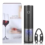 Korkenzieher Wein Weinöffner Elektrisch Automatischer Flaschenöffner mit Geschenkbox (Öffner mit Folienschneider, Wiederaufladbar - Schwarz)