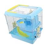 UPKOCH Castle Cage Mouse Tragbarer Hamster Castle Cage Futternapf Für Hamster Wasserflasche Für Zubehör Eisendraht Himmelblau