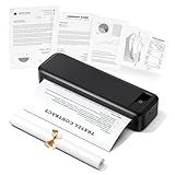 TATTMUSE Thermodrucker A4, Bluetooth Mobiler Drucker, Rechnungen, Belegdrucker, Lernen, Tragbarer Drucker Kompatibel mit Phone, Monochromer Reisedrucker Nur Thermopapie, Schwarz