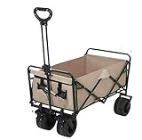 Wagenwagen Strandwagen Gartenwagen Klappbarer Outdoor-Allzweckwagen 4-rädriger klappbarer Campingwagen Allzweck-Gartenwagen Outdoor-Handwagen mit Bremse Einkaufswagen Allzweckwagen