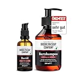 Bartpflege Set für Männer - Brooklyn Soap Company Beard Essentials Bundle - mit Bartöl 50 ml & Bartshampoo 200 ml - Tägliche Pflege & Reinigung für jeden Bart - Geschenkset