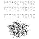 Weenwill Mini Brads,300 Stück 8x16mm Metall Rundkopfklammern Musterklammern Scrapbooking Brads Musterbeutelklammern Verschlussklammern für Basteln,Verzierungen und DIY(Silber)