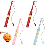 LETSHOLD 4 Stück Laternenstab Kinder Kurz, Laternenstab Kinder Klein für Halloween, St Martin, Karneval, Kinderparty, Kostümparty und Weihnachten (A)