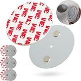 Rauchmelder Magnethalter, 4 Stück, Ø 70 mm Durchmesser, zum Kleben an die Decke, Magnethalterung mit Befestigung ohne Bohren, Halter für Feuermelder und Rauchwarnmelder, Rauchmelder Klebepad Halterung