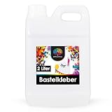 OfficeTree 2 Liter Bastelkleber Transparent Trocknend - Bastel Kleber - Lösungsmittelfreier Flüssigkleber für Kinder geeignet
