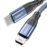 XGMATT USB C auf Mini USB Kabel 0.5M,Ladekabel USB C Stecker auf Mini USB Stecker Nylon kompatibel mit PS3 Game Controller, Externe Festplatte, Dashcam, Mikrofon, usw. Blau