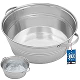 KOTARBAU® Zinkwanne für Garten groß 13 Liter Rund verzinkter Stahl Getränkekühler