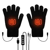 Brynnl USB-beheizte Handschuhe mit Einstellbarer Temperatur für Männer und Frauen, die Telefon-Laptop verwenden, elektrisch beheizte Bildschirmhandschuhe, abnehmbar und waschbar für Wintergeschenk