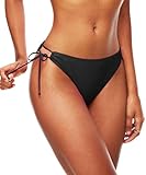 Navneet Damen Bikini Hose String Bikinis High Waist Sexy Bikinihose Tanga Brazilian Bikini Bottom Bademode Swimsuits Schwarz S