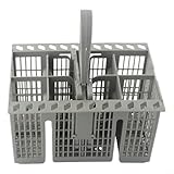 Geschirrspüler-Besteckkorb, mit abnehmbarem rundem Griff, für Bauknecht, Ersatzteil C00257140/ 386607/484000008561, kompatibel mit mehreren Modellen