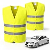 TK Gruppe Timo Klingler 2X Warnwesten ISO 20471 - Pannenweste 2026 Unfallweste Pkw Sicherheitsweste Weste Neongelb reflektierend Auto, Pkw, LKW - Autozubehör (2X Warnweste gelb)