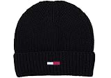 Tommy Hilfiger Herren Mütze TJM Basic Flag Rib Beanie OneSize Schwarz AM0AM05191