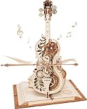 ROBOTIME 3D Puzzle Holz für Erwachsene, Modellbausatz zu Bauen, Magic Cello Spieluhr Zahnrad Modell BAU Handwerk Kits, Männer und Fraue Geschenk