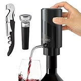 AIKARO - Elektrischer Weinbelüfter Ausgießer Wiederaufladbarer Automatischer Dekanter, mit Korkenzieher und Vakuumstöpsel (Set)