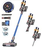 MIBODE Akku Staubsauger, 45000Pa/550W/70Mins Staubsauger Kabellos mit Smart Display, Staubsauger mit Automatikmodus & Anti-Verhedderung-Bürste für Teppich, Hartboden und Tierhaare