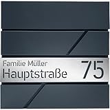 PRINTIMA Julia Gravur Briefkasten Anthrazit (RAL7016) mit Zeitungsfach: Wetterbeständigkeit, Funktion trifft auf Qualität und Stil