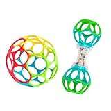 Bright Starts Easy-Grasp Oball Bundle Geschenk-Set - Grasp the Day, Ball und Rasselspielzeug 2er-Pack, BPA-frei, Unisex, Newborn+
