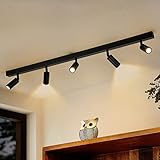 Eofiti LED Deckenstrahler 5 Flammig Modern Deckenlampe Strahler Schwarz Schwenkbar Inkl. 5x 3W G9 360LM Spots Deckenleuchte 3000K Warmweiß Deckenspot Küchenlampe für Balken Garderobe Küche