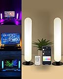 ALANTOP Smart Tischlampe 2 Pack mit WiFi APP Control Kompatibel mit Alexa und Google Einstellbare Weiß und RGB Farben Musik Sync USB Nachttischlampe-Perfekt für Schlafzimmer, Gaming, Raumbeleuchtung