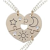 JYNXOR 3 Stück BFF Halskette für 3, Freundschaftskette Beste Freunde, Kette Mädchen, Herz durchgebrochen Sticking Magnetischer Bester Freund Halsanhänger für Frauen Freundschaft Schmuck Geschenk