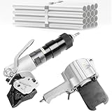 DHMYYXGS Pneumatische Stahl Umreifungs | Bandspanner Spanner Werkzeug | Automatische Rietrennung | Für 19 Mm/25 Mm/32 Mm Breite | Für Umreifung Stahlbänder Bewehrungsstahl/Rohre 19mm
