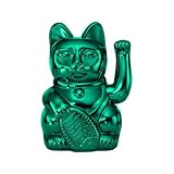 DONKEY Lucky Cat Cosmic Edition Uranus Shiny Teal| Winkekatze, Maneki Neko, 15 cm, in Geschenkverpackung (Shiny Teal)