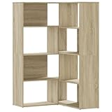 vidaXL Eck Bücherregal, Eckregal 4 Etagen, Bücherschrank Regal für Wohnzimmer Büro, Büroregal Aktenregal Standregal, Sonoma Eiche Holzwerkstoff