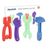 Yoolane Beißring Baby Beißspielzeug ab 3-24 Monate Werkzeug Beissring Kühlend Spielzeug Zahnungshilfe aus Silikon für Geburt Junge und Mädchen Babyspielzeug Zubehör und Geschenke | 4 Stück