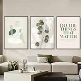 3 Stück Poster Set, leinwand bilder Premium Blätter Kunst Poster, Modern Wanddeko für Wandbilder Wohnzimmer Schlafzimmer Küche und Badezimmer, Ohne Rahmen (21x30 cm,Kunst)