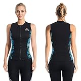 Owntop Neoprenanzug Oberteil Frauen | 3mm Thermische Ärmellose Neoprenweste | Neoprenanzug Jacke | Warm Bequem | Surfen Schnorcheln Schwimmen Tauchen | Damen Grün XL