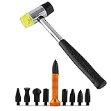 GS Werkzeuge für lackschadenfreie Ausbeultechnik, 10-teiliges Set, Gummihammer, Formspitzen, Ausbeulwerkzeuge, für Auto- / Kühlschranktür-Reparatur