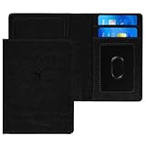 OFFCUP Reisepasshülle, Reisepass Hülle Kunstleder Passport Cover mit RFID-Blocker, Reisepass Organizer für Damen Herren, Schutzhülle Tasche für Kreditkarten Ausweis und Reisedokumente(Schwarz)