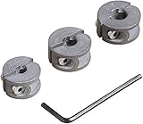 wolfcraft Tiefenstopp-Set Universal, 4-tlg. I 2755000 I Für tiefenbegrenztes Bohren I kompatibel mit allen Holzspiralbohrern in den Ø 6, 8 und 10 mm