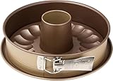 Zenker 7352 MOJAVE GOLD Springform Ø 26 cm – Stilvolle Backform mit Flach- und Rohrboden, Mahagoni/Gold, Made in Germany