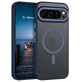 YINLAI für Google Pixel 9 Pro XL Hülle Kompatibel mit MagSafe,Handyhülle Pixel 9 Pro XL Magnetisch Cover Case Translucent Matt Stoßfest Militärschutz Schutzhülle für Google Pixel 9 Pro XL 6.8',Blau