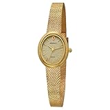 BERNY Damen Gold Armbanduhr Ovale Armbanduhr Für Damen Zierliche Quarzuhren 3ATM Wasserdicht
