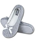 soxo Hausschuhe Ballerinas Damen Sommerschuhe Elegant Ballerina Schuhe Pretty Slipper 37/38 Grau mit Diamant