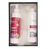 Yamuna Traubenkernöl Körperpflege-Set, Naturkosmetik aus Ungarn! Duschgel, Körperlotion, Körperbutter in einem Geschenkbox.Ideales Geschenkset für Frauen.