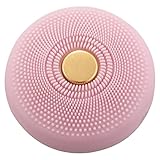 QRTTLY Rosa Silikon Gesichtsreiniger Massagegerät Handheld Gesichtsbürste Reinigung Wiederaufladbare Vibration Schönheitsgerät LED Licht Hautpflege
