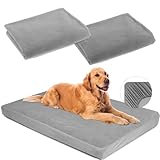 Ersatz-Hundebettbezüge, waschbar, 100 % wasserdicht, weich, Grau, 2 Stück, 106,7 x 71,1 cm L