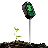 Bekasa Bodenmessgerät 5-in-1 ph Messgerät Erde, PH Bodentest Wert Messgerät, Bodentester Feuchtigkeitsmessgerät Pflanzen PH/Temperatur/Feuchtigkeit/Licht Gartenarbeit, Rasen, Topfpflanze